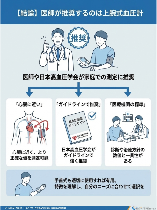 【結論】医師が推奨するのは上腕式血圧計