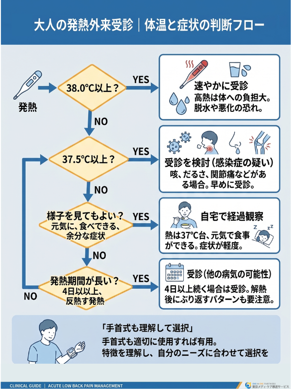 大人の発熱外来受診の目安|体温と症状で判断するポイント